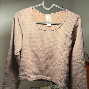 Brown Textured Long Sleeve Top